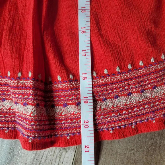 Old Navy Women's Red Embroidered Casual Cotton Skirt Size Large - Picture 7 of 15